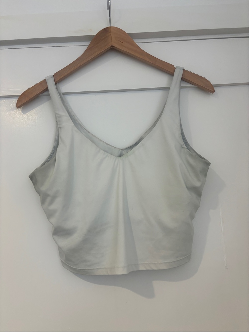 Women’s V-Neck Crop Tank Top - Light Gray
